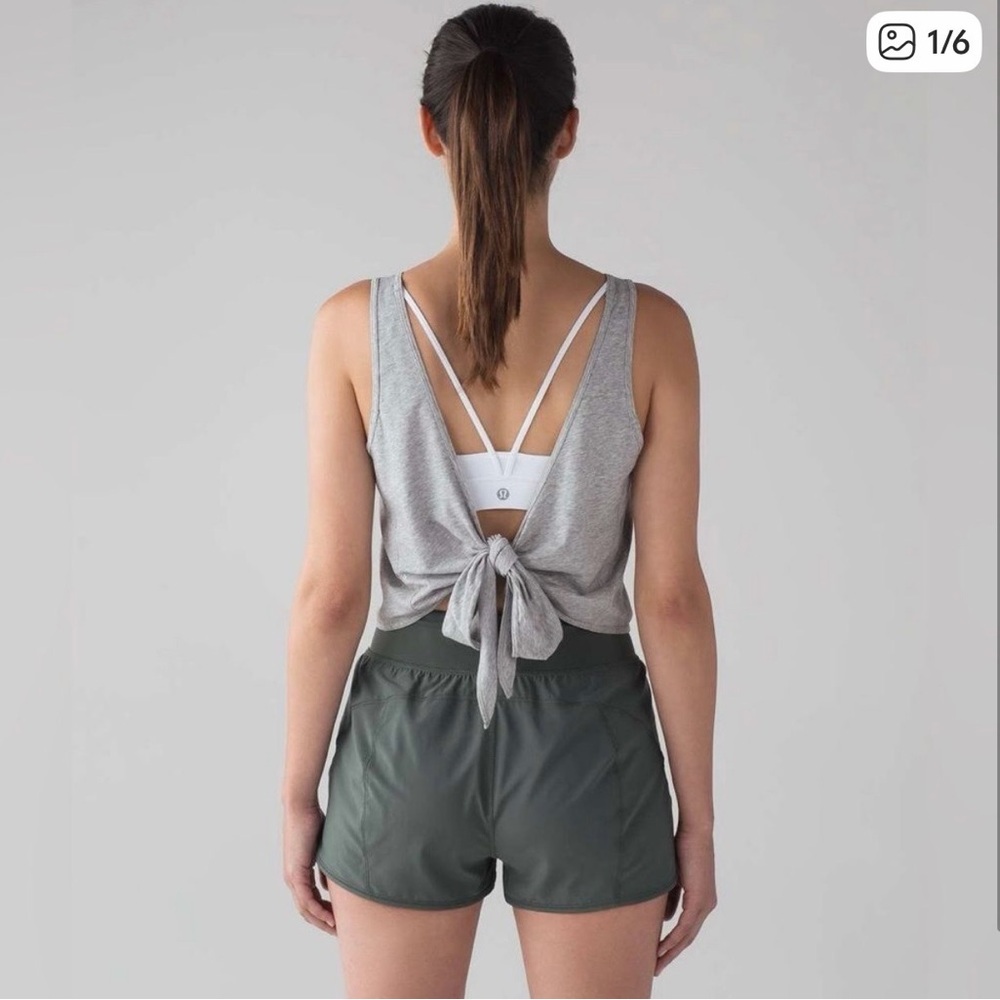 Lululemon It’s a Tie Gray Crop Tank Top